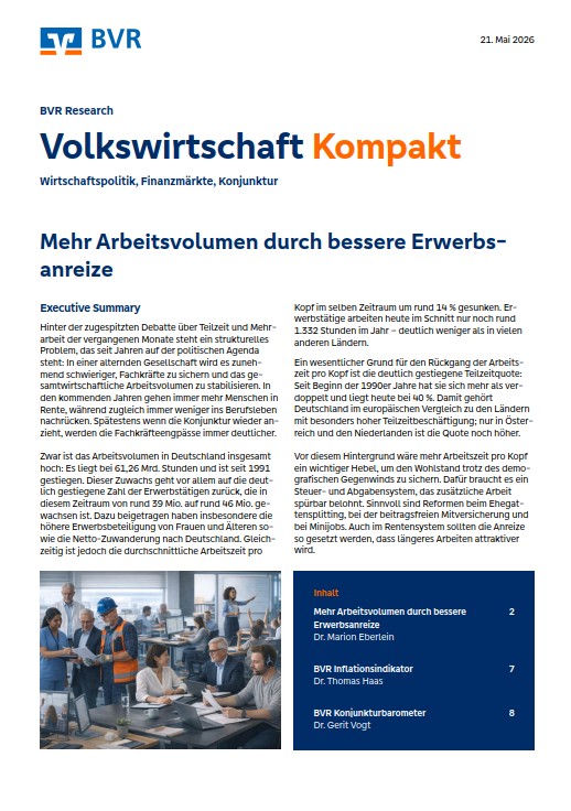 21. Mai 2026: Mehr Arbeitsvolumen durch bessere Erwerbs- anreize